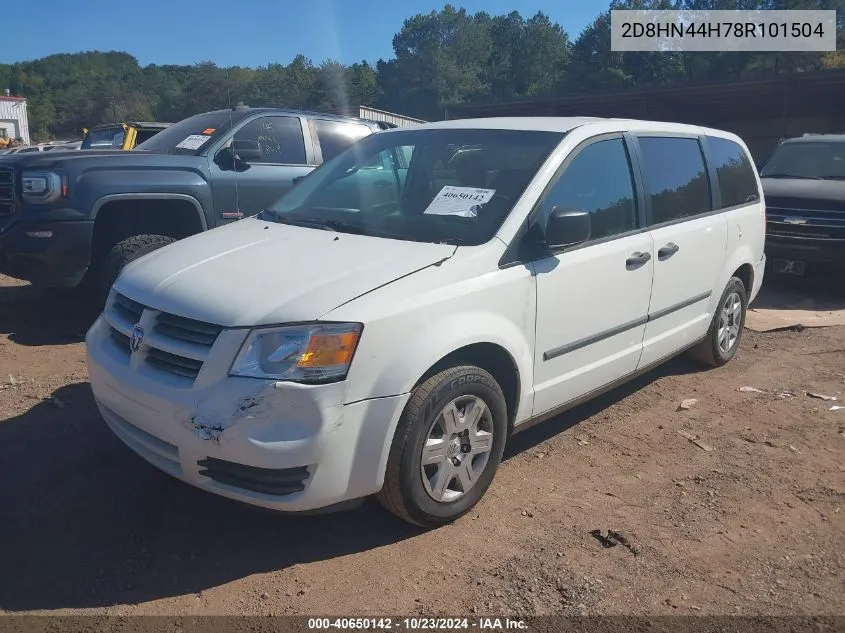 2008 Dodge Grand Caravan Se VIN: 2D8HN44H78R101504 Lot: 40650142