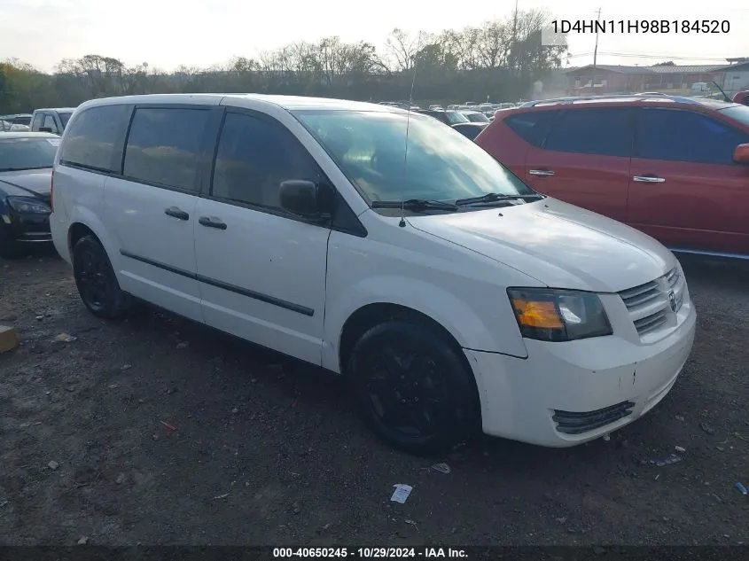 2008 Dodge Grand Caravan Cv VIN: 1D4HN11H98B184520 Lot: 40650245