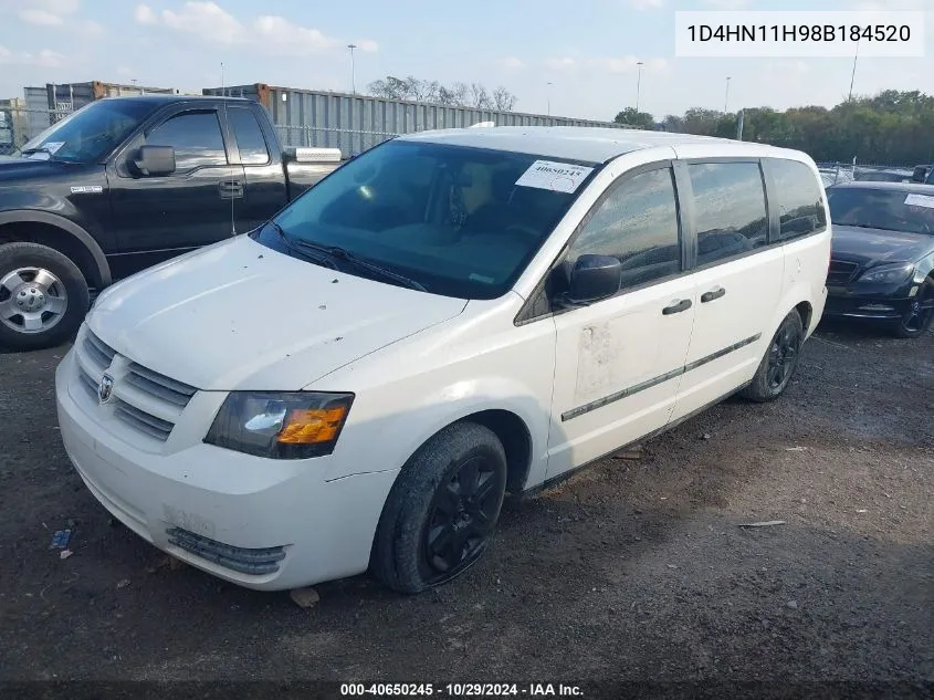 2008 Dodge Grand Caravan Cv VIN: 1D4HN11H98B184520 Lot: 40650245