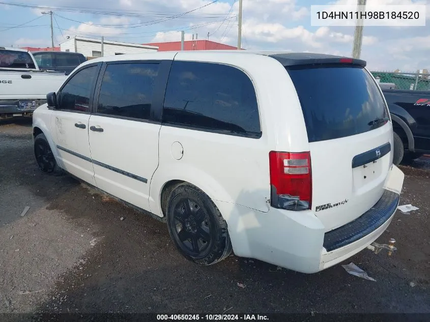 2008 Dodge Grand Caravan Cv VIN: 1D4HN11H98B184520 Lot: 40650245