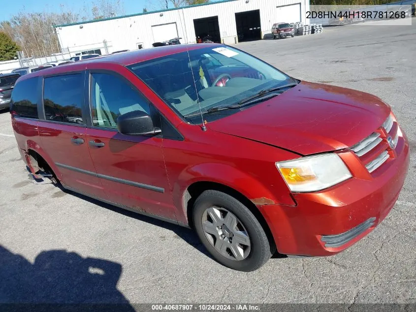 2008 Dodge Grand Caravan Se VIN: 2D8HN44H18R781268 Lot: 40687907