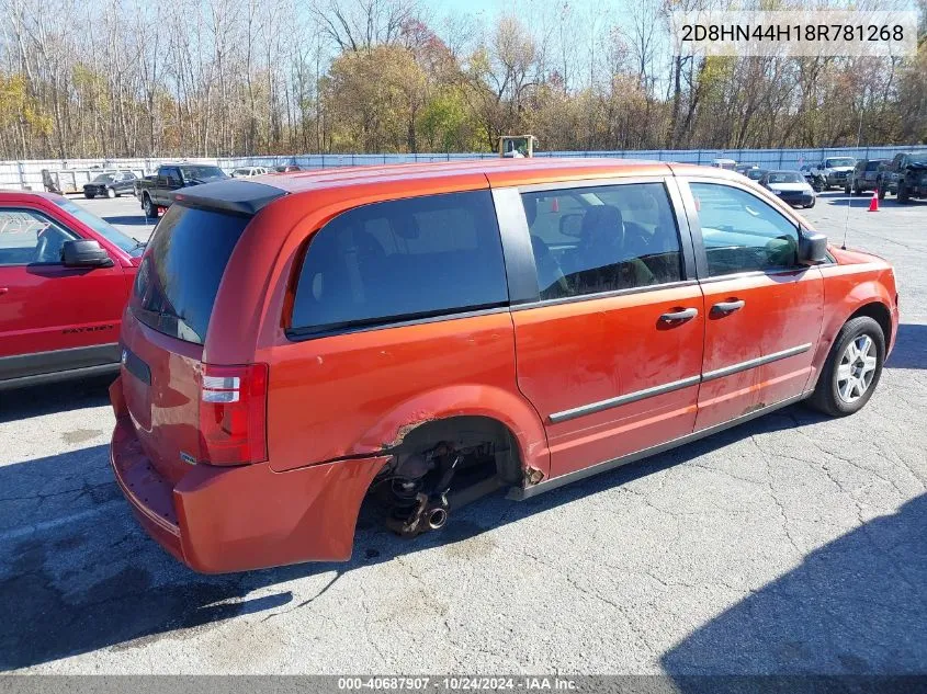 2008 Dodge Grand Caravan Se VIN: 2D8HN44H18R781268 Lot: 40687907