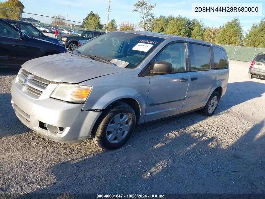 2008 Dodge Grand Caravan Se VIN: 2D8HN44H28R680000 Lot: 40691847