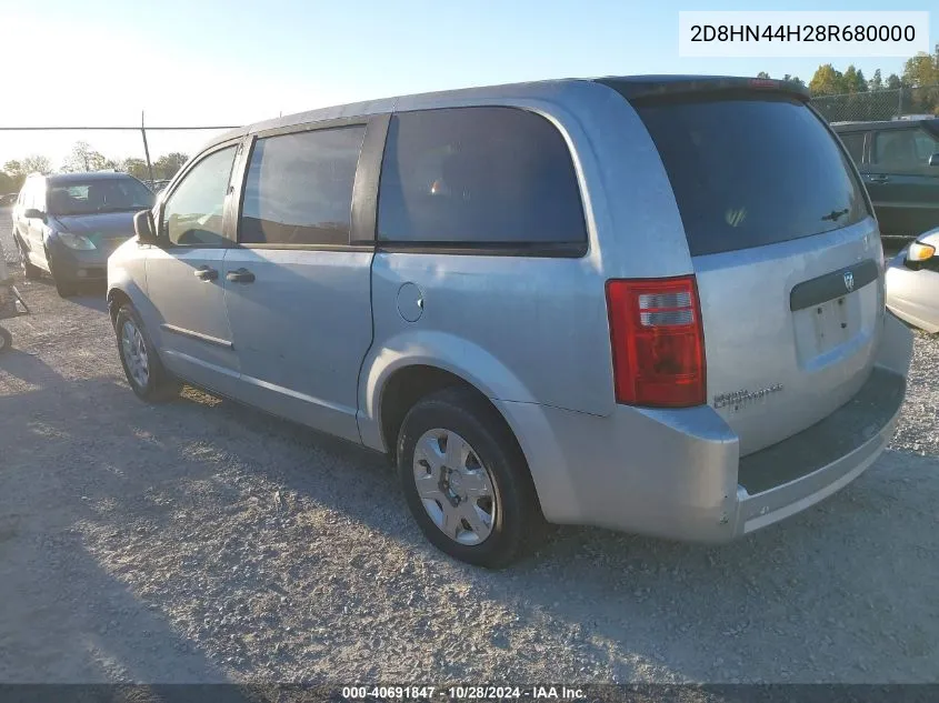 2008 Dodge Grand Caravan Se VIN: 2D8HN44H28R680000 Lot: 40691847