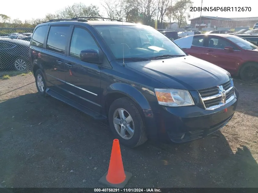 2008 Dodge Grand Caravan Sxt VIN: 2D8HN54P68R112670 Lot: 40758291