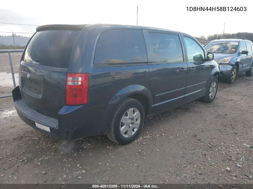 2008 Dodge Grand Caravan Se VIN: 1D8HN44H58B124603 Lot: 40813359