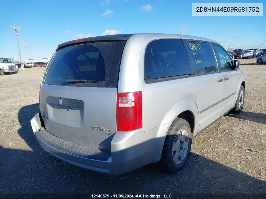 2009 Dodge Grand Caravan Se VIN: 2D8HN44E09R681752 Lot: 12146579