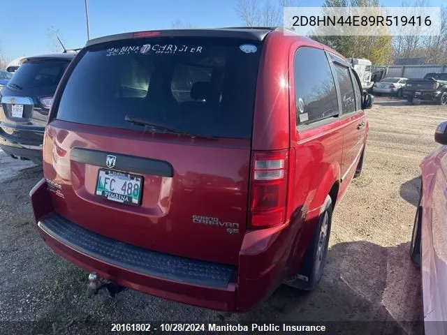 2D8HN44E89R519416 2009 Dodge Grand Caravan Se