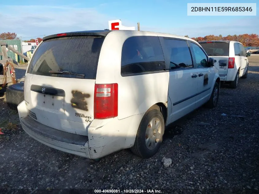 2009 Dodge Grand Caravan C/V VIN: 2D8HN11E59R685346 Lot: 40690081