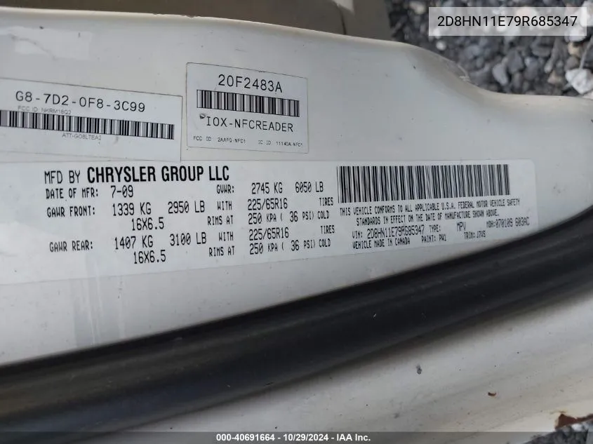 2D8HN11E79R685347 2009 Dodge Grand Caravan Cv