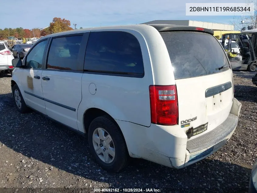 2009 Dodge Grand Caravan Cv VIN: 2D8HN11E19R685344 Lot: 40692162