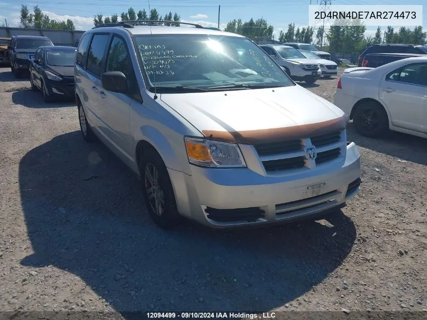 2010 Dodge Grand Caravan Se VIN: 2D4RN4DE7AR274473 Lot: 12094499