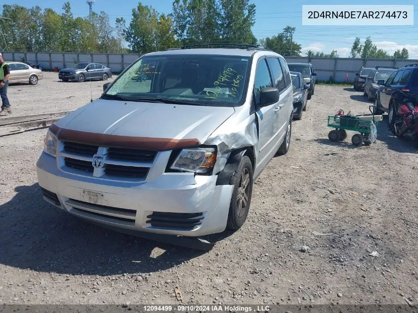 2010 Dodge Grand Caravan Se VIN: 2D4RN4DE7AR274473 Lot: 12094499