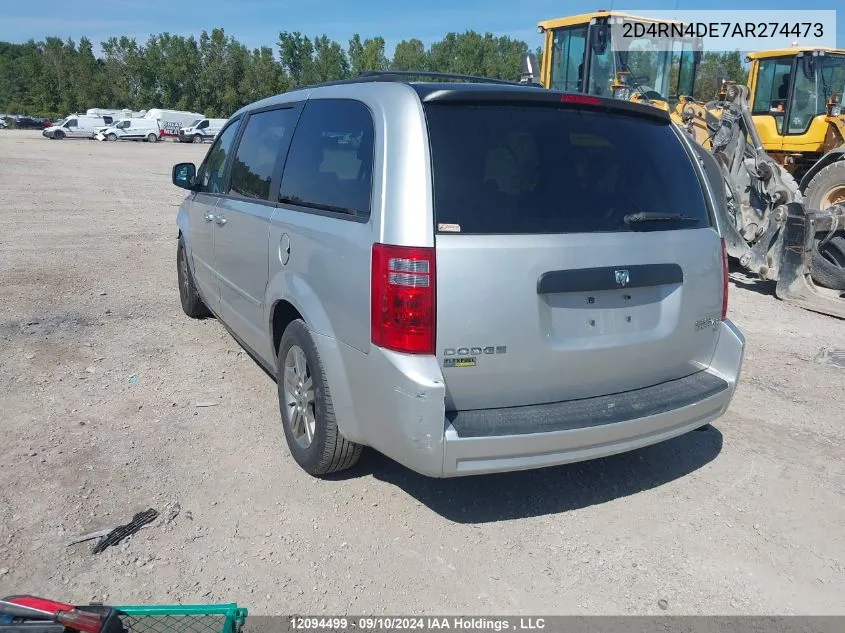 2010 Dodge Grand Caravan Se VIN: 2D4RN4DE7AR274473 Lot: 12094499