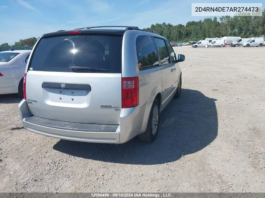 2010 Dodge Grand Caravan Se VIN: 2D4RN4DE7AR274473 Lot: 12094499