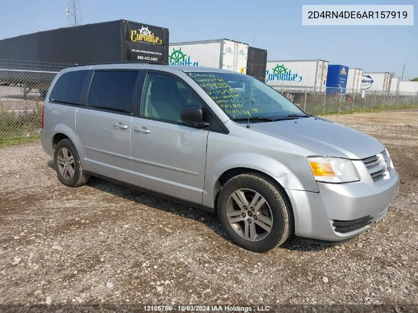 2010 Dodge Grand Caravan Se VIN: 2D4RN4DE6AR157919 Lot: 12105756