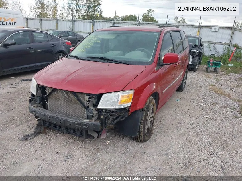 2010 Dodge Grand Caravan Se VIN: 2D4RN4DE3AR106202 Lot: 12114570