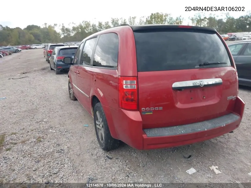 2D4RN4DE3AR106202 2010 Dodge Grand Caravan Se