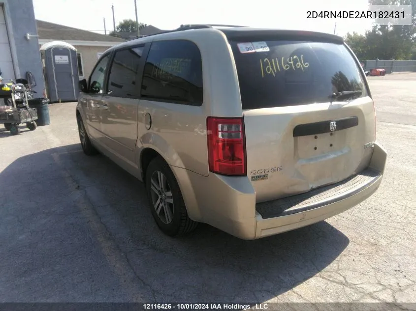 2010 Dodge Grand Caravan Se VIN: 2D4RN4DE2AR182431 Lot: 12116426