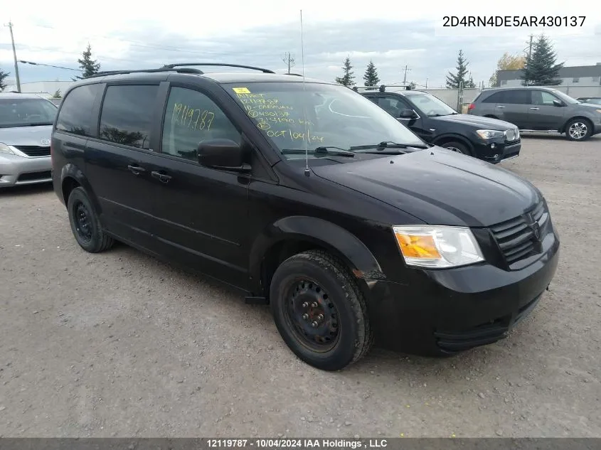 2010 Dodge Grand Caravan Se VIN: 2D4RN4DE5AR430137 Lot: 12119787