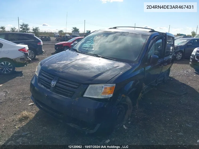 2010 Dodge Grand Caravan Se VIN: 2D4RN4DE3AR467431 Lot: 12120062