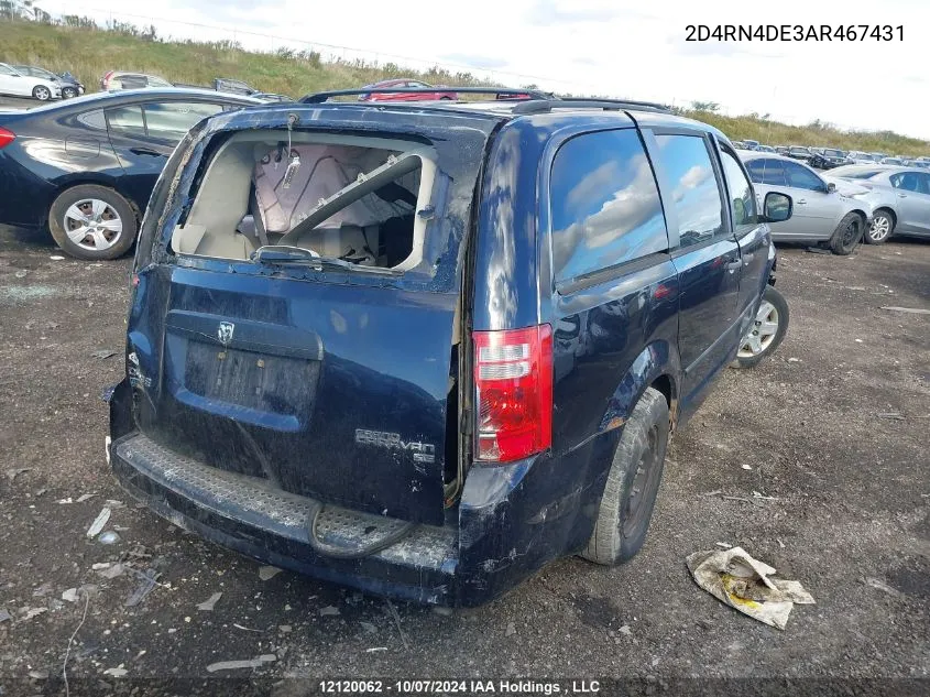 2D4RN4DE3AR467431 2010 Dodge Grand Caravan Se