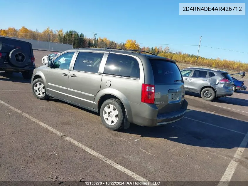 2010 Dodge Grand Caravan Se VIN: 2D4RN4DE4AR426712 Lot: 12133279