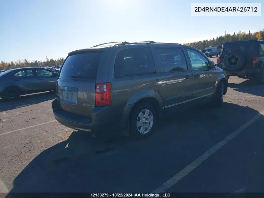 2010 Dodge Grand Caravan Se VIN: 2D4RN4DE4AR426712 Lot: 12133279