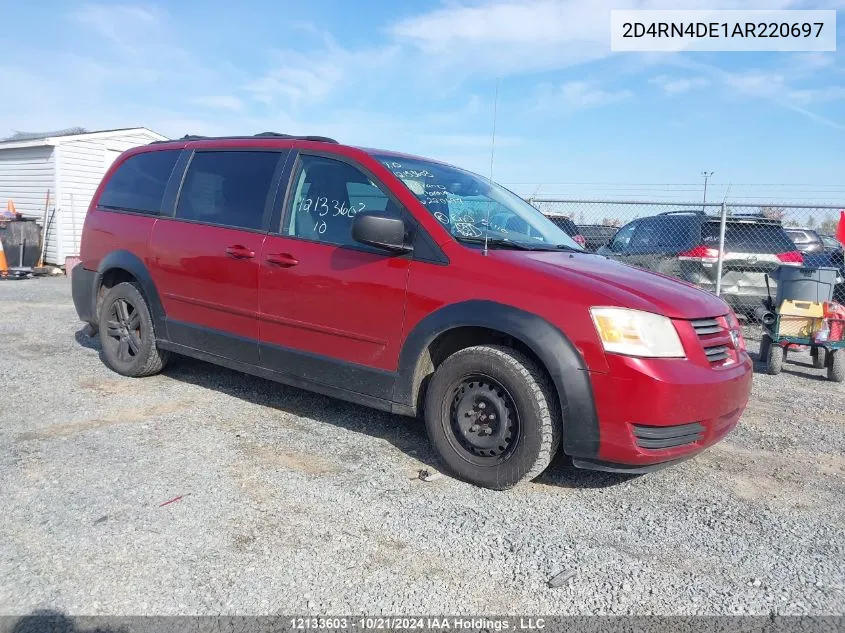 2010 Dodge Grand Caravan Se VIN: 2D4RN4DE1AR220697 Lot: 12133603