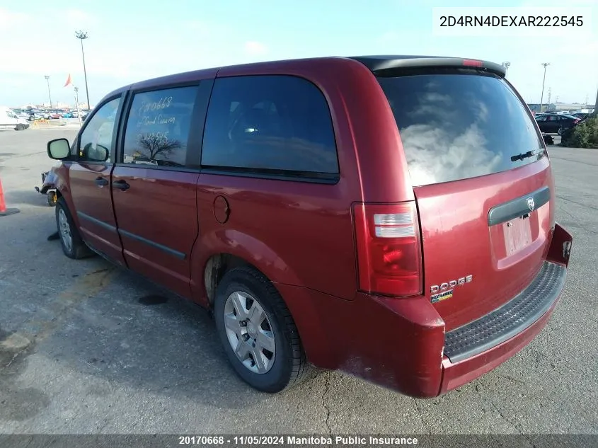 2010 Dodge Grand Caravan Se VIN: 2D4RN4DEXAR222545 Lot: 20170668