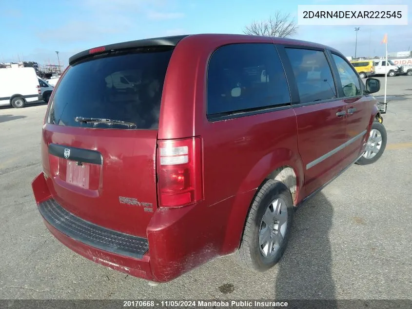 2010 Dodge Grand Caravan Se VIN: 2D4RN4DEXAR222545 Lot: 20170668