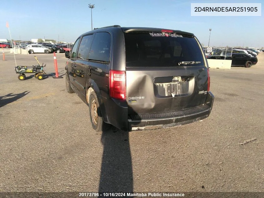 2D4RN4DE5AR251905 2010 Dodge Grand Caravan Se