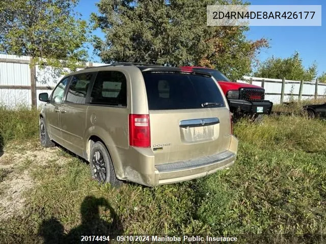 2010 Dodge Grand Caravan Se VIN: 2D4RN4DE8AR426177 Lot: 20174494