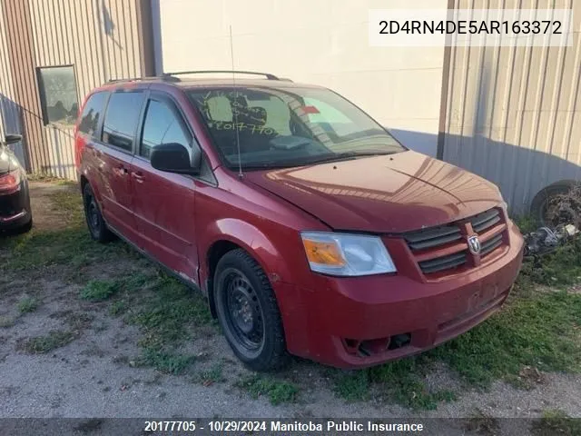 2010 Dodge Grand Caravan Se VIN: 2D4RN4DE5AR163372 Lot: 20177705