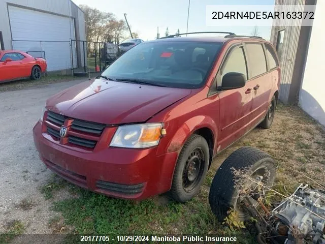 2010 Dodge Grand Caravan Se VIN: 2D4RN4DE5AR163372 Lot: 20177705