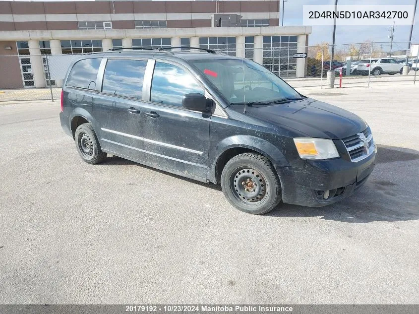 2010 Dodge Grand Caravan Sxt VIN: 2D4RN5D10AR342700 Lot: 20179192