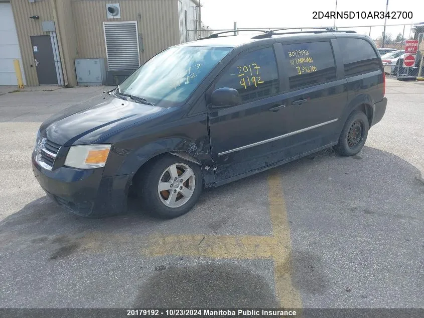 2D4RN5D10AR342700 2010 Dodge Grand Caravan Sxt