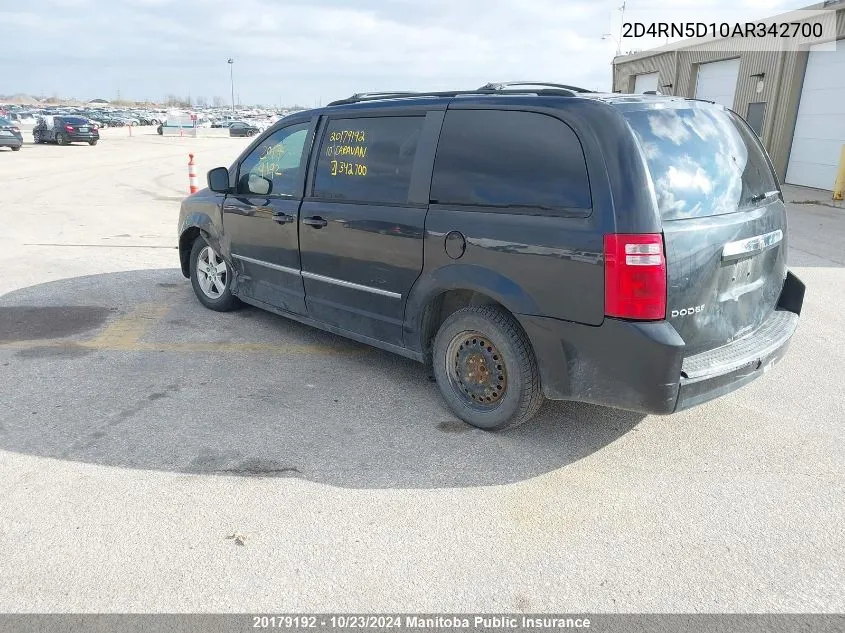 2010 Dodge Grand Caravan Sxt VIN: 2D4RN5D10AR342700 Lot: 20179192