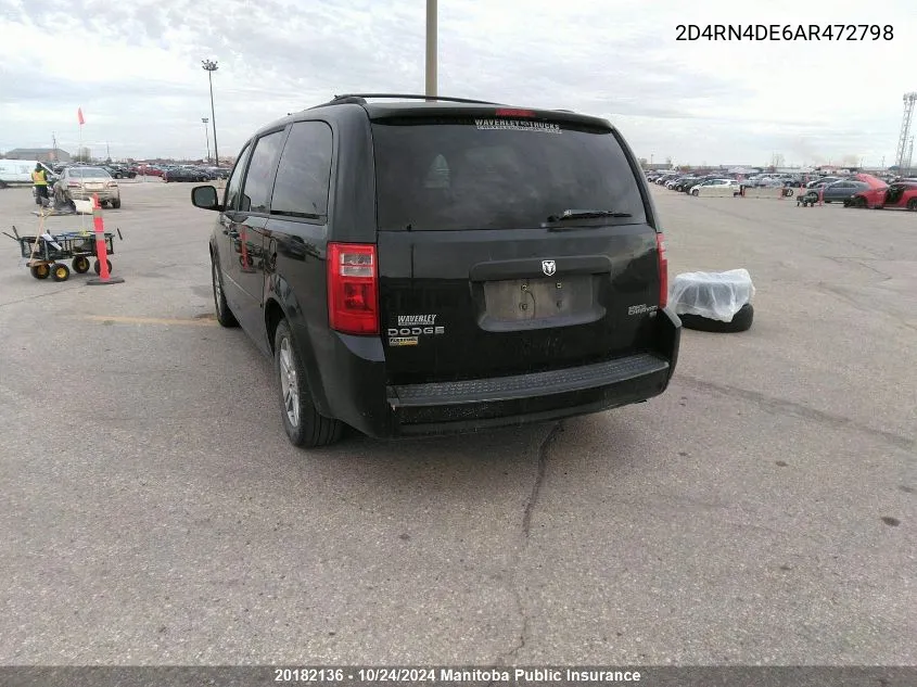 2010 Dodge Grand Caravan Se VIN: 2D4RN4DE6AR472798 Lot: 20182136