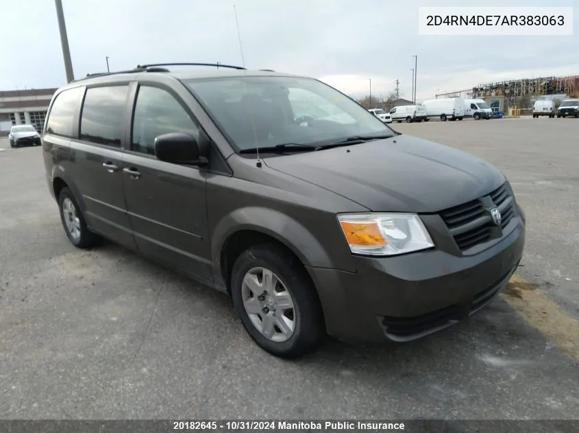 2010 Dodge Grand Caravan Se VIN: 2D4RN4DE7AR383063 Lot: 20182645