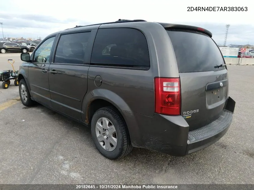 2010 Dodge Grand Caravan Se VIN: 2D4RN4DE7AR383063 Lot: 20182645