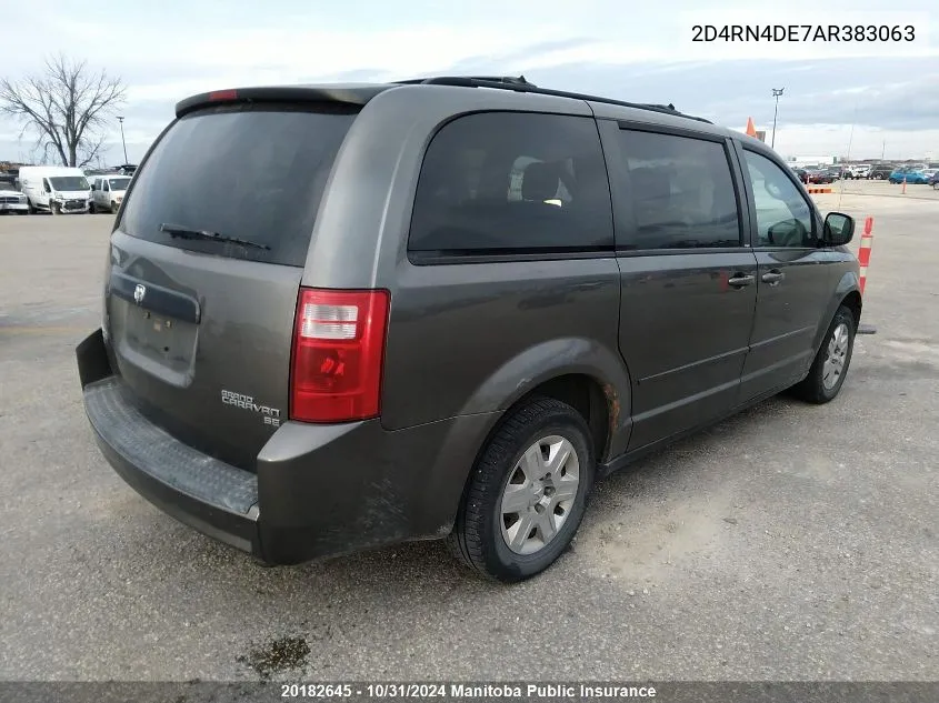 2010 Dodge Grand Caravan Se VIN: 2D4RN4DE7AR383063 Lot: 20182645