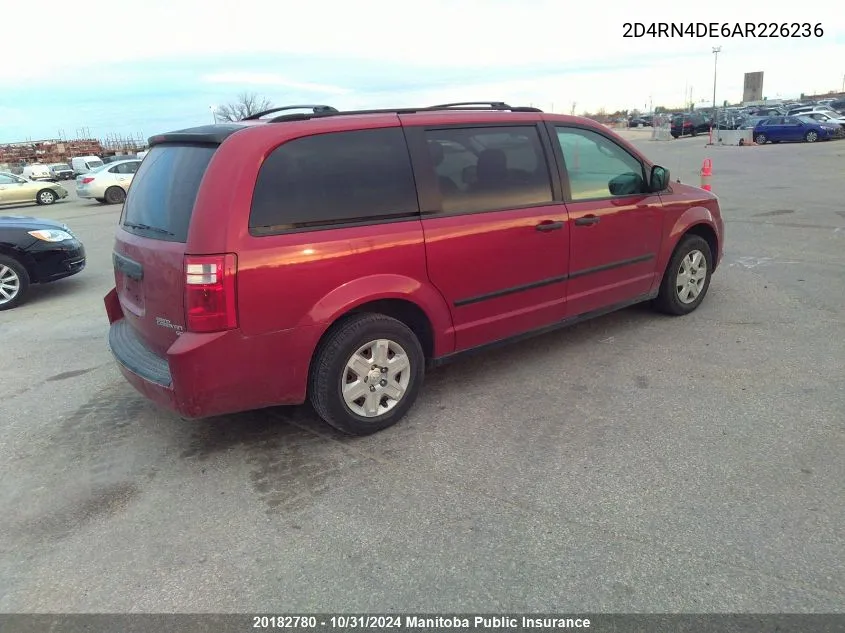 2010 Dodge Grand Caravan Se VIN: 2D4RN4DE6AR226236 Lot: 20182780