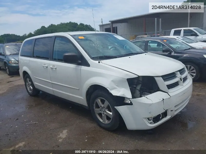 2010 Dodge Grand Caravan Se VIN: 2D4RN4DE1AR314028 Lot: 39711910