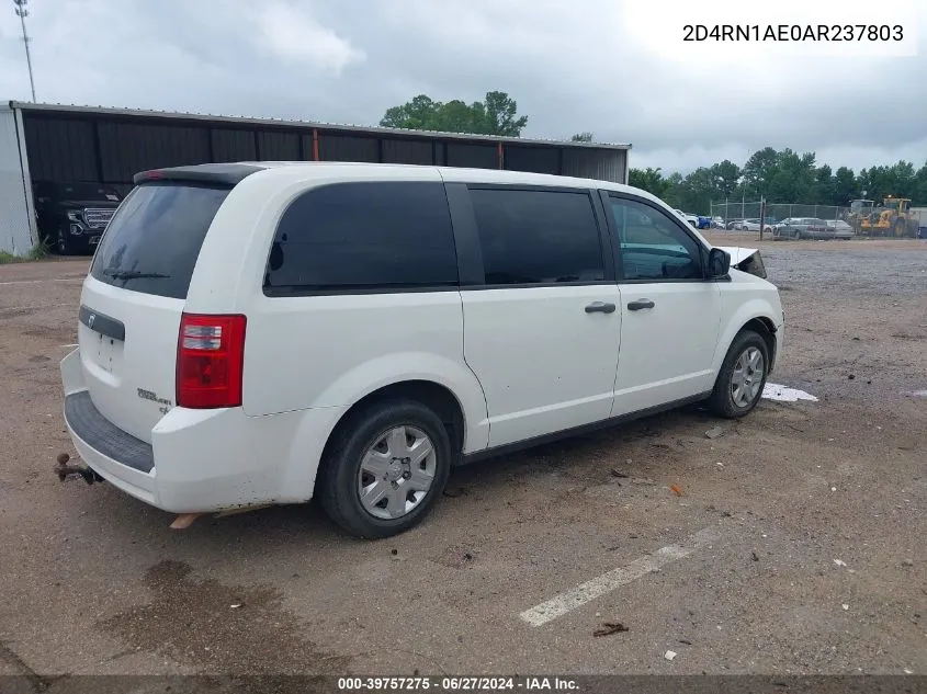 2010 Dodge Grand Caravan C/V VIN: 2D4RN1AE0AR237803 Lot: 39757275