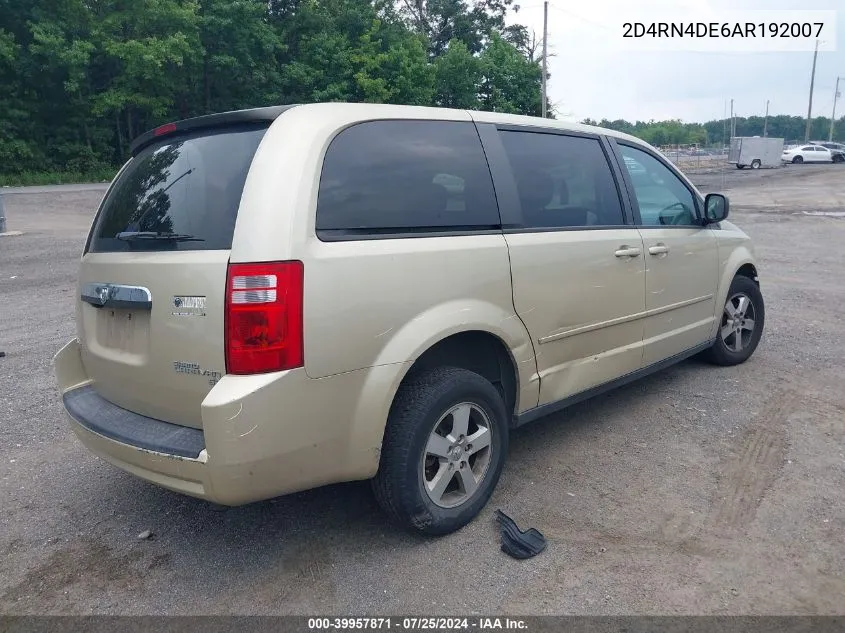 2010 Dodge Grand Caravan Se VIN: 2D4RN4DE6AR192007 Lot: 39957871