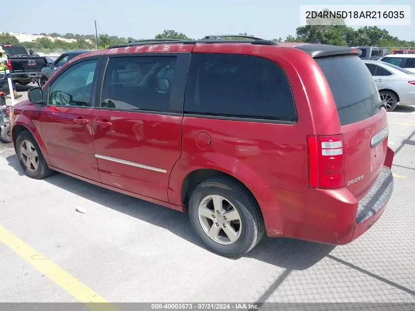 2010 Dodge Grand Caravan Sxt VIN: 2D4RN5D18AR216035 Lot: 40003573