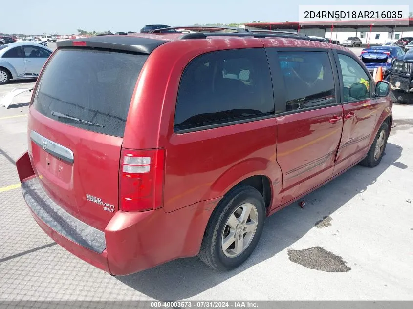 2010 Dodge Grand Caravan Sxt VIN: 2D4RN5D18AR216035 Lot: 40003573