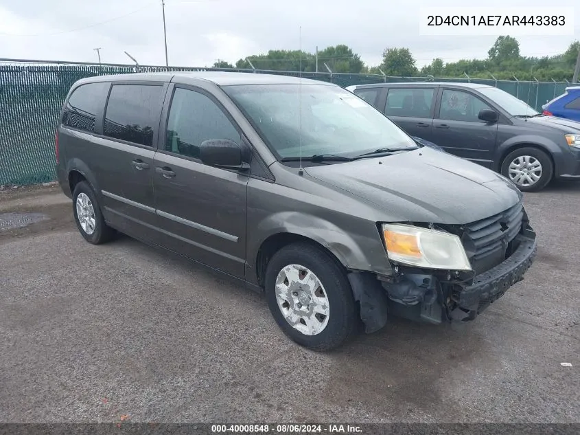 2010 Dodge Grand Caravan C/V VIN: 2D4CN1AE7AR443383 Lot: 40008548