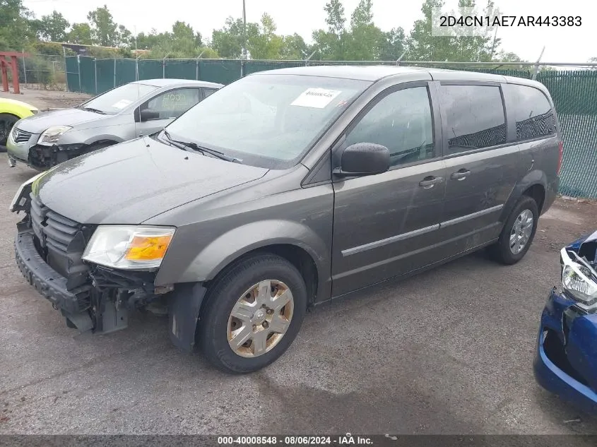 2010 Dodge Grand Caravan C/V VIN: 2D4CN1AE7AR443383 Lot: 40008548